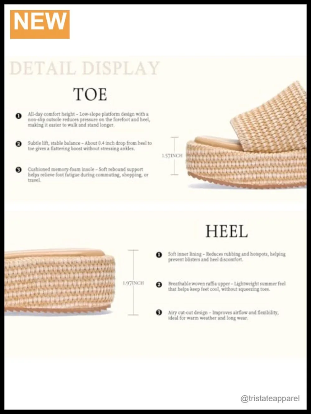 Woven Raffia Platform Espadrille Sandals Slip On Summer Shoes
